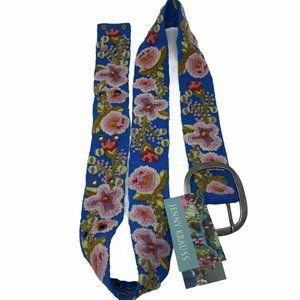 New Jenny Krauss Waist Belt Green Paisley Buckle Embroidered Wool Peru